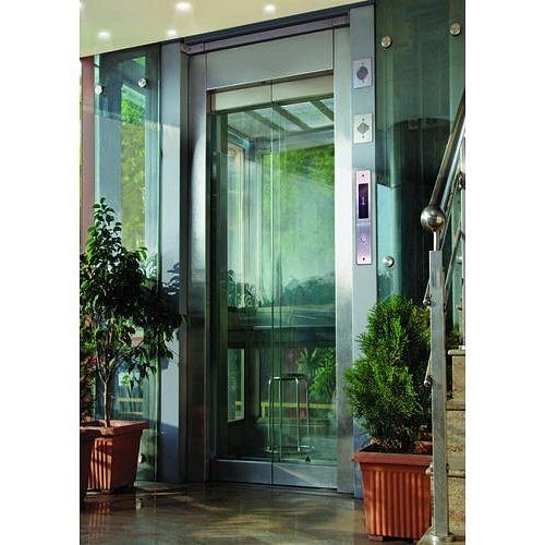 Cooper Elevators Stainless Steel Residential Glass Elevator, Max Persons/Capacity: 6 Persons