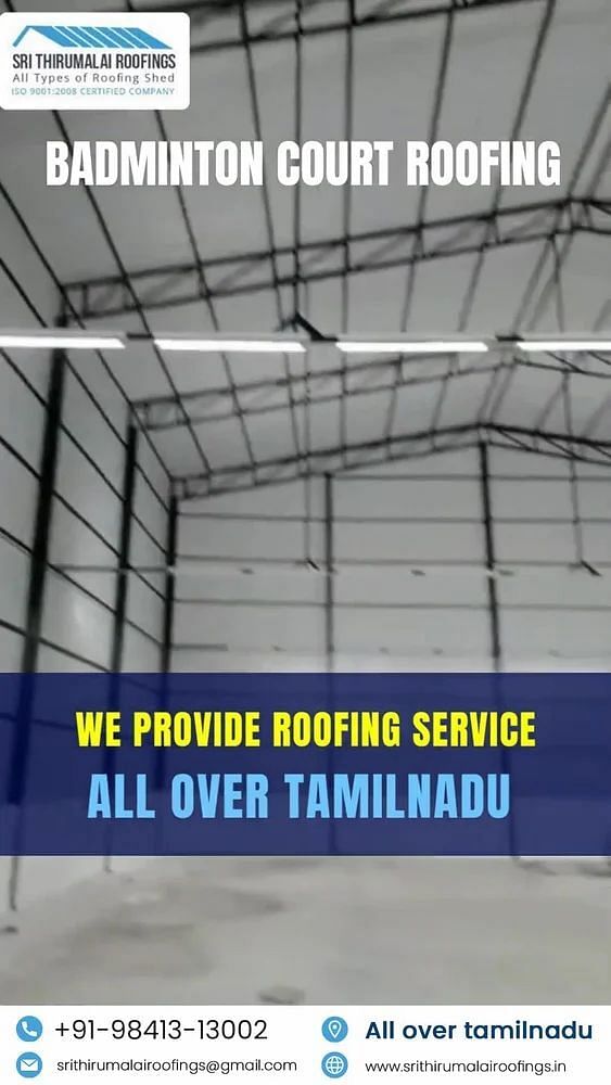 Prefab Indoor Sports Badminton Court Roofing Shed Works in Trichy